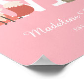 Poster Bois bébé Monogramme initial Pink Nursery (Coin)