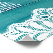 Poster Bois Bleu, Dentelle, Éclairage à cordes (Coin)