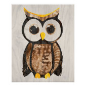 Poster Bois - Chouette aux grands yeux (Devant)