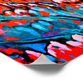 Poster Bois colorés rouges et bleus (Coin)