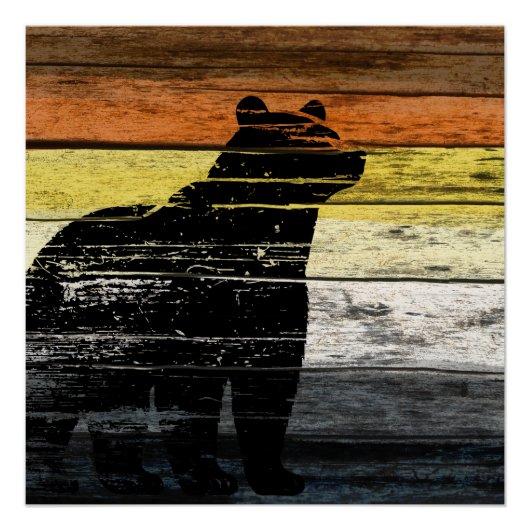 Poster Bois d'art Fierté de l'Ours (Devant)