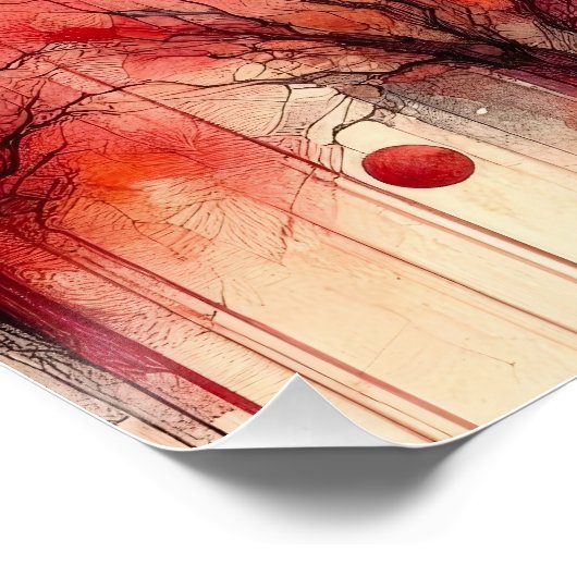 Poster Bois d'automne 5 En Abstrait - AI - Oeuvre (Coin)