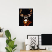 Poster Bois de bois Cerf rustique Pays Cabine Art unique (Bureau à domicile)