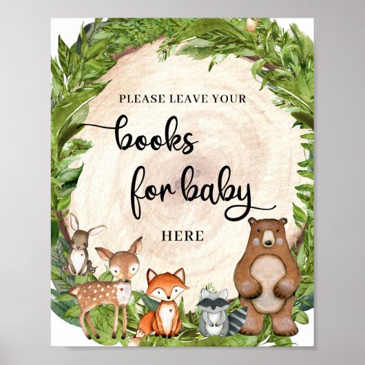 Poster Bois de bois livres en tranches de bois pour bébé (Devant)