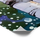 Poster Bois de bouleau peinture aquarelle Imprimer (Coin)