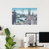 Poster Bois de construction japonaise Ukiyo-e par Hokusai (Bureau à domicile)