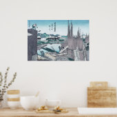 Poster Bois de construction japonaise Ukiyo-e par Hokusai (Cuisine)