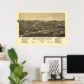 Poster Bois de fer, MI Carte panoramique - 1886 (Bureau à domicile)