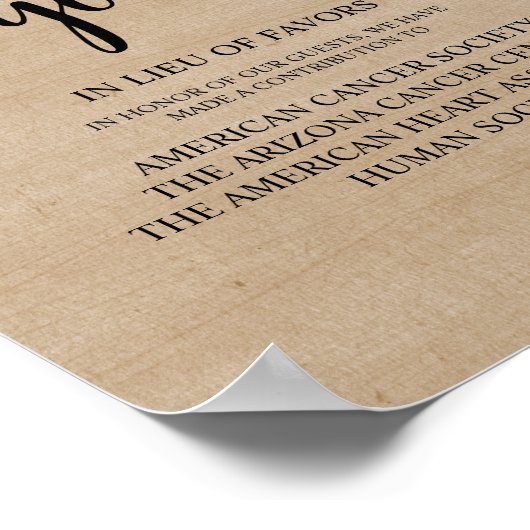 Poster Bois de ferme rustique, Don Mariage, Contribution (Coin)