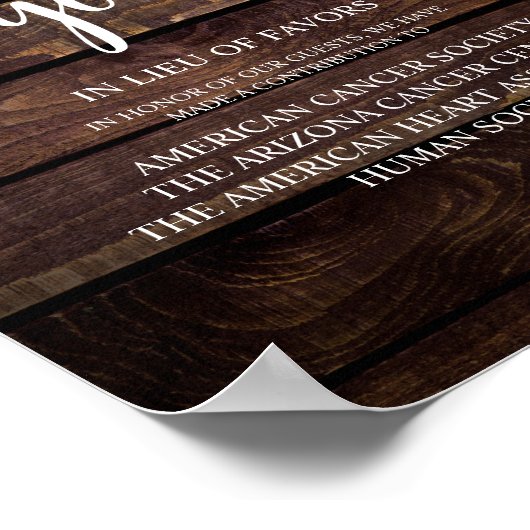 Poster Bois de ferme rustique, Don Mariage, Contribution (Coin)