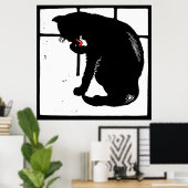 Poster Bois de la ferme victorienne Animaux Chat noir (Bureau à domicile)