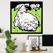 Poster Bois de la ferme victorienne Animaux Moutons (Bureau à domicile)