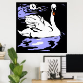 Poster Bois de la ferme victorienne Animaux Swans (Bureau à domicile)