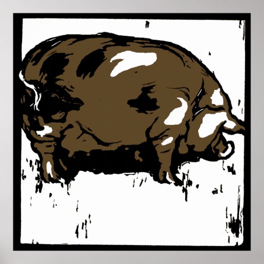 Poster Bois de l'État victorien Animaux de ferme Cochons (Devant)