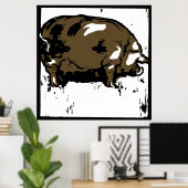 Poster Bois de l'État victorien Animaux de ferme Cochons (Bureau à domicile)
