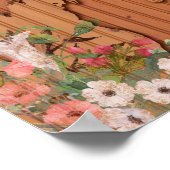 Poster Bois de pin | Floral du Michigan sculpté (Coin)