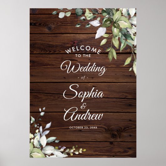 Poster Bois de verdure rustique Accueil Mariage (Devant)