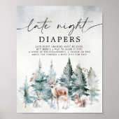 Poster Bois d'hiver Froid à l'extérieur des plongeurs de  (Devant)