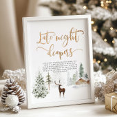 Poster Bois d'hiver Late couche de nuit