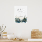Poster Bois d'hiver rustique signe mariage de bienvenue (Cuisine)