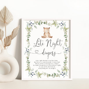 Poster Bois d'ours Late couche de nuit
