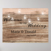 Poster Bois et lanternes roses rustiques (Devant)