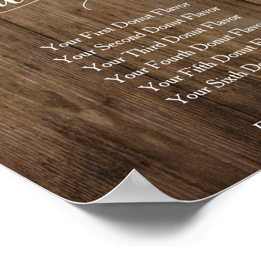 Poster Bois et lumières Barre à Donut Signal de réception (Coin)