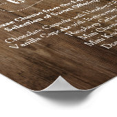 Poster Bois et lumières Dessert Bar Mariage (Coin)