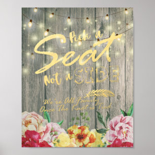 Poster Bois Floral Choisir Un Siège Pas Un Panneau Mariag