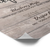 Poster Bois Floral Mariage Signature Cocktail Menu Boisso (Coin)