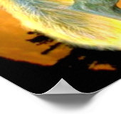 Poster bois forêt lune lumière lune loup de lune (Coin)
