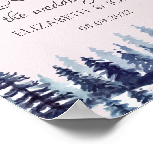 Poster Bois, Forêt, Pins Mariage (Coin)