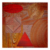 Poster  Bois - formes géométriques texturées (Devant)