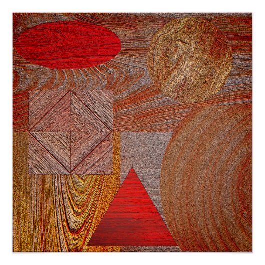 Poster Bois - geometrische structuurvormen Perfect Poster (Voorkant)