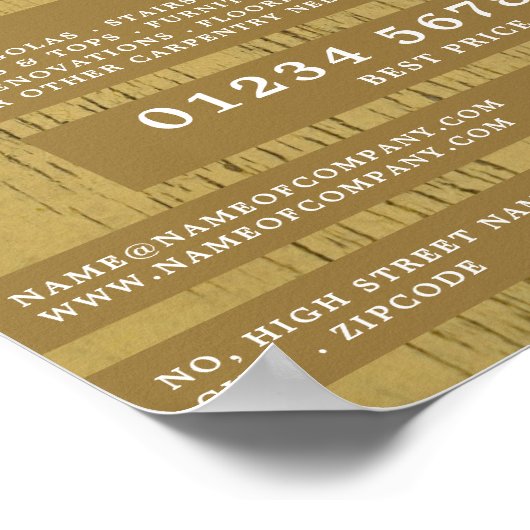 Poster Bois Jaune, Menuiserie, Publicité Carpenter (Coin)