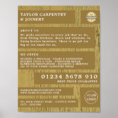 Poster Bois Jaune, Menuiserie, Publicité Carpenter (Devant)