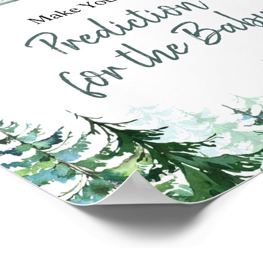 Poster Bois Pine d'hiver Prédictions pour bébé (Coin)