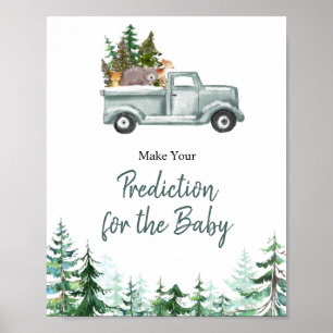 Poster Bois Pine d'hiver Prédictions pour bébé