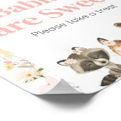 Poster Bois rose Floral Animaux Les bébés sont doux (Coin)