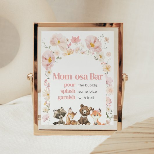 Poster Bois rose Floral Animaux Maman-Osa Bar