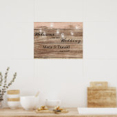 Poster Bois Rose Rustique et Lanternes (Cuisine)