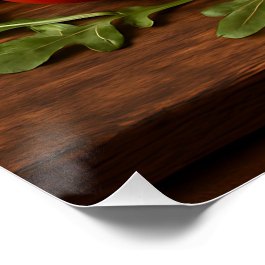 Poster Bois rustique avec fromage artisanal pains (Coin)