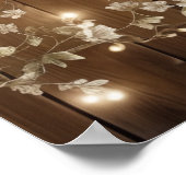 Poster Bois Rustique Blanc Floral Lumières Accueil (Coin)