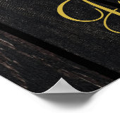 Poster Bois rustique bordeaux fleuri mariage signe de bie (Coin)