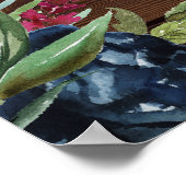 Poster Bois rustique Bourgogne Lumières Florales Mariage (Coin)