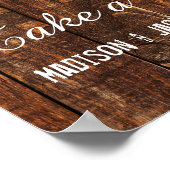 Poster Bois rustique & Burlap Sunflower Love is Sweet Tre (Coin)