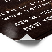 Poster Bois rustique Découpe Citrus Cuisine Script (Coin)