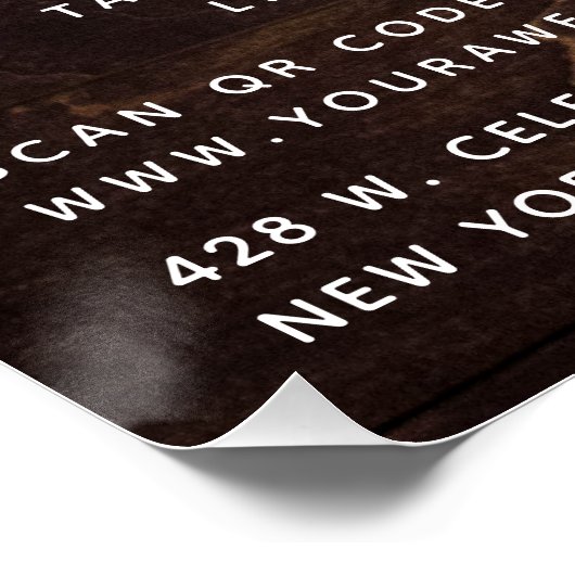 Poster Bois rustique Découpe Citrus Cuisine Script (Coin)