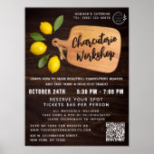 Poster Bois rustique Découpe Citrus Cuisine Script (Devant)