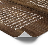 Poster Bois rustique Lumières Mariage Réception Carte de  (Coin)